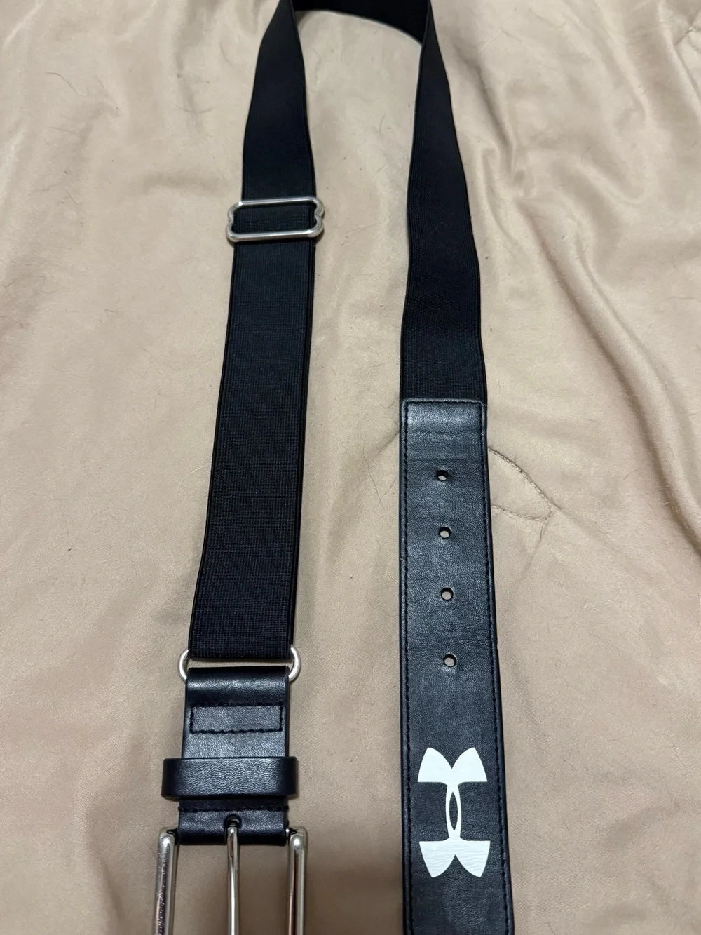 Under Armour Black Youth Stretch Baseball Belt with White Logo